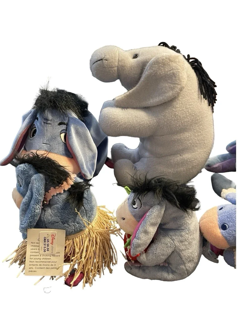 Eeyore Disney Lot Of 7 Plush Toys VTG Toys Winnie the Pooh